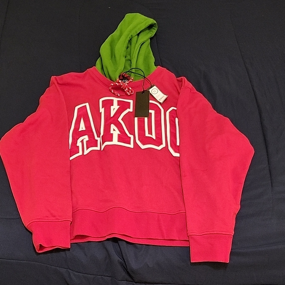 Akoo Red and Green Hoodie with White Accents